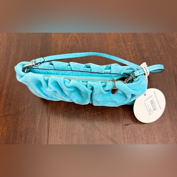 NWT STAUD Bean Convertible Suede Shoulder Bag in Crystal Water fall, Turquoise - Picture 10 of 14